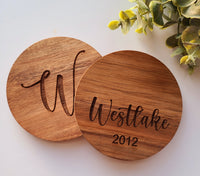 Load image into Gallery viewer, Personalized Acacia Wood Coasters (Set of 4)
