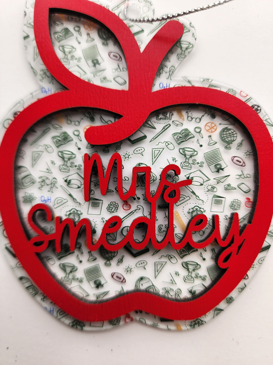 Personalized Double Layer School Theme Ornament