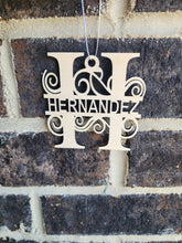 Load image into Gallery viewer, Personalized Wood Laser-Cut Monogram Ornament
