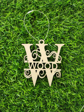 Load image into Gallery viewer, Personalized Wood Laser-Cut Monogram Ornament
