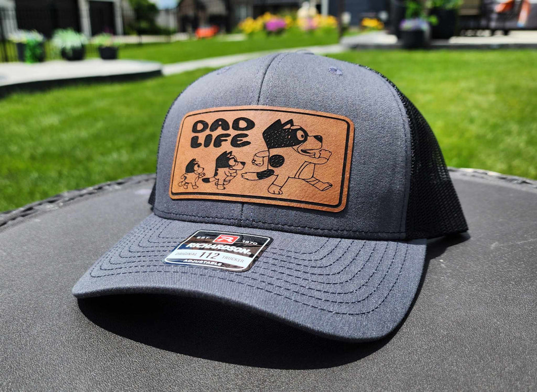 Dad Life Snapback Hat – Playful Blue Dog Design