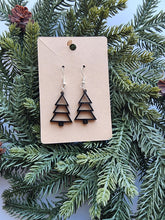 Load image into Gallery viewer, Festive Laser-Cut Acrylic Christmas Tree Earrings
